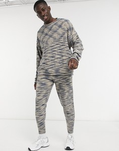 Бежевые oversized-джоггеры, окрашенные по способу «шенье», от комплекта ASOS DESIGN-Бежевый