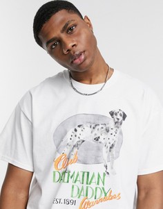 Белая футболка с принтом далматинца Vintage Supply-Белый