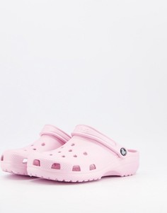 Нежно-розовые классические кроксы Crocs-Розовый цвет