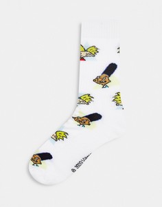 Спортивные носки с рисунком ASOS DESIGN-Белый