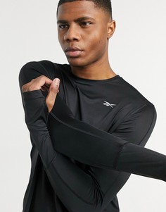 Черная футболка с длинным рукавом Reebok Training-Черный цвет