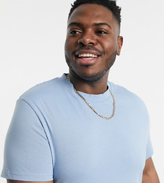 Синяя футболка с круглым вырезом ASOS DESIGN Plus-Голубой