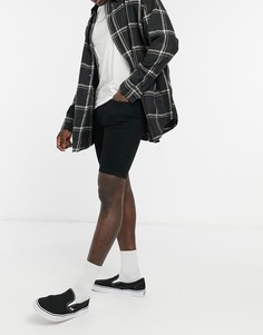 Черные джинсовые шорты скинни ASOS DESIGN-Черный цвет