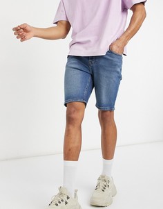 Темно-синие джинсовые шорты скинни ASOS DESIGN-Голубой