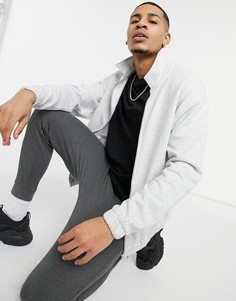 Oversized-куртка из трикотажа светлого меланжевого цвета ASOS DESIGN-Белый