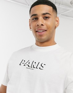 Белая футболка с принтом "Paris" River Island-Белый