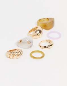Набор колец разных цветов Monki Pommac-Многоцветный