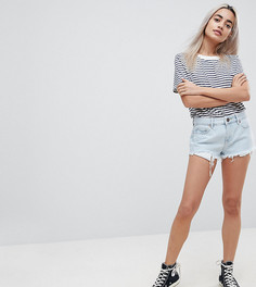 Голубые джинсовые шорты ASOS DESIGN Petite Alvey-Синий