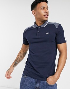 Темно-синее поло в стиле колор-блок Jack & Jones-Темно-синий