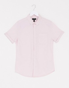 Розовая оксфордская рубашка с короткими рукавами New Look-Розовый