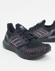 Черные кроссовки для бега с разноцветной строчкой adidas Running Ultraboost 20-Черный цвет
