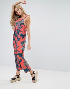Трикотажный комбинезон с тропическим принтом ASOS-Мульти