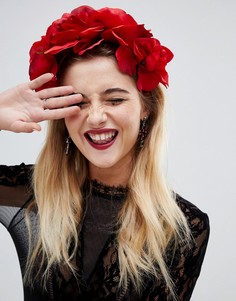 Красная повязка на голову с цветочным принтом ASOS DESIGN HALLOWEEN-Красный