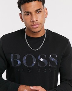 Черный свитшот с крупным логотипом BOSS