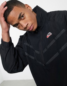 Черная ветровка с короткой молнией Nike Heritage Essentials-Черный цвет