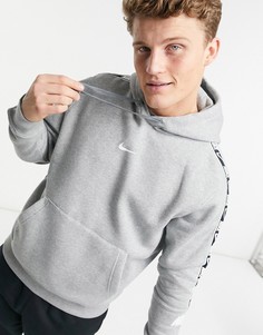 Худи серого цвета с фирменной тесьмой Nike Repeat Pack-Серый