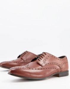 Кожаные коричневые броги Schuh Rowen-Коричневый цвет