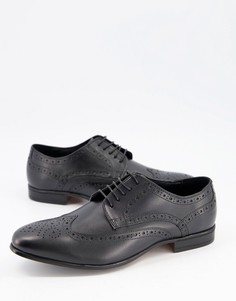 Черные кожаные броги Schuh Rowen-Черный цвет