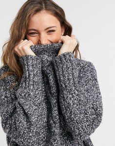 Монохромный джемпер с круглым вырезом и узором «косичка» Topshop-Черный цвет