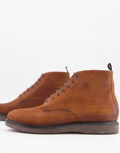 Светло-коричневые ботинки на шнуровке из вощеной кожи H by Hudson-Светло-коричневый