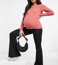 Темно-розовый лонгслив с узлом спереди Mamalicious Maternity-Розовый цвет Mama.Licious