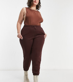Oversized-джоггеры шоколадного цвета ASOS DESIGN Curve-Коричневый цвет