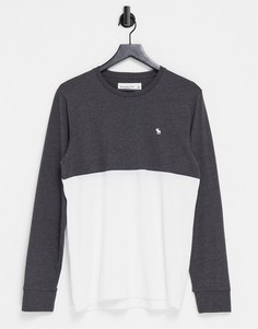 Черный лонгслив с логотипом Abercrombie & Fitch-Черный цвет