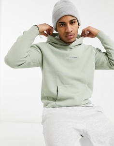 Зеленый худи с однотонным логотипом по центру Abercrombie & Fitch-Зеленый цвет