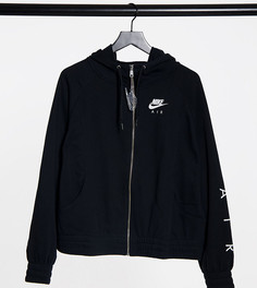 Черный флисовый худи на молнии Nike Plus Air