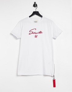 Футболка с фирменным логотипом из флока SikSilk-Белый