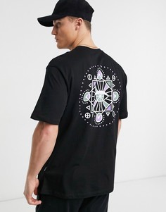 Черная oversized-футболка с лунным принтом на спине Only & Sons-Черный цвет