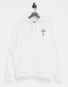 Белое oversized-худи с принтом надписи "Harlem Globetrotters" на груди ASOS DESIGN-Белый