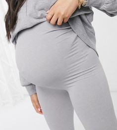 Серые леггинсы для дома с завышенной талией PIECES Maternity-Серый