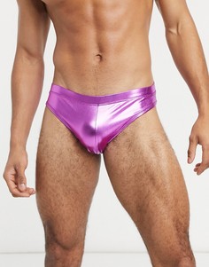 Розовые плавки с эффектом "металлик" ASOS DESIGN-Розовый цвет