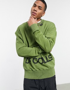 Oversized-свитшот цвета хаки с эффектом кислотной стирки ASOS Dark Future-Зеленый цвет