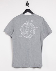 Черная футболка с принтом на спине Nike Air-Серый