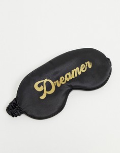 Атласная маска для сна с надписью "Dreamer" SMUG-Черный цвет