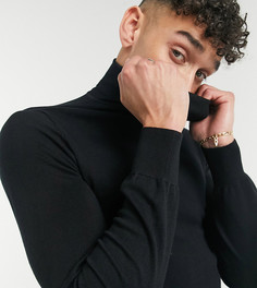 Обтягивающий джемпер с высоким воротом Gianni Feraud Tall premium-Черный цвет