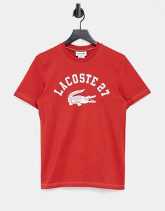 Красная футболка с логотипом Lacoste 27-Красный
