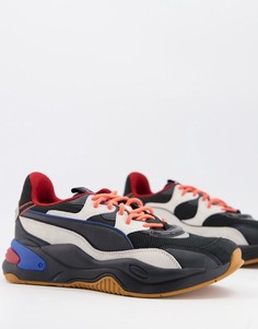 Кроссовки в стиле ретро черного и светло-бежевого цвета Puma RS-2K-Черный цвет