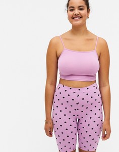 Розовый кроп-топ из органического хлопка Monki Bon