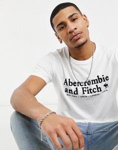 Белая футболка с логотипом Abercrombie & Fitch-Белый