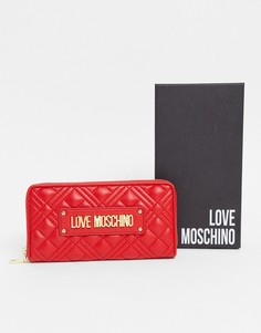 Большой стеганый кошелек красного цвета Love Moschino-Красный