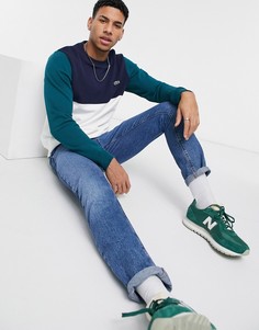 Свитшот в стиле колор-блок с круглым вырезом Lacoste-Многоцветный