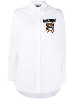 Moschino рубашка Teddy Bear с бисером