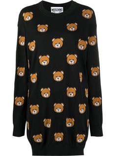 Moschino платье-свитер с принтом