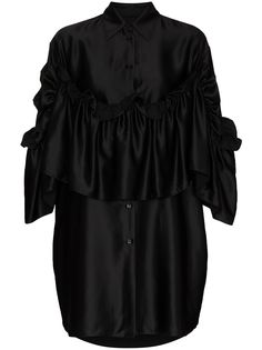 MM6 Maison Margiela платье-рубашка оверсайз с оборками