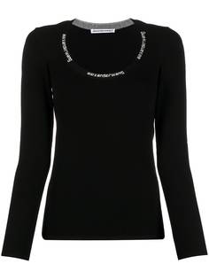T By Alexander Wang топ с U-образным вырезом и логотипом
