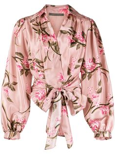 Alberta Ferretti блузка с цветочным принтом