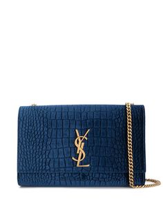 Saint Laurent сумка с клапаном и монограммой